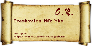 Oreskovics Mátka névjegykártya